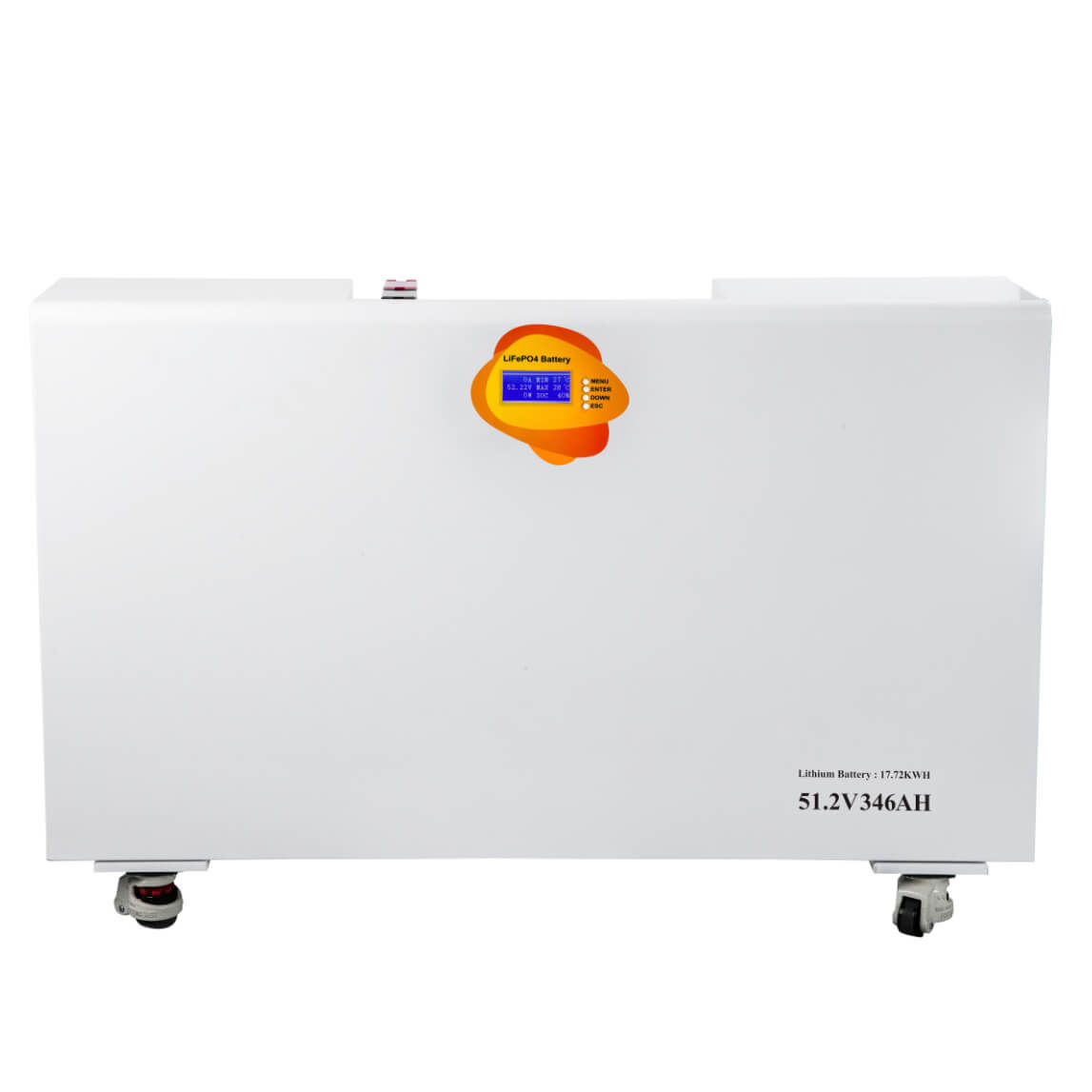 51.2V 346Ah Wall-Mounted LiFePO4 Battery | 18kWh Smart Energy Storage System with BMS, RS485/CAN & LCD